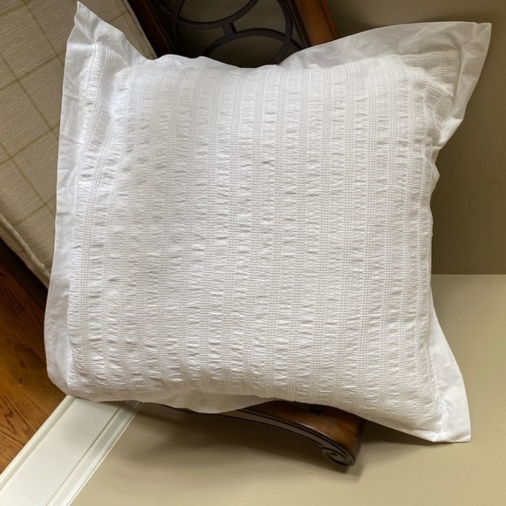 Anthropologie Beige Linen Crochet Lace Euro Sham - Picture 5 of 6